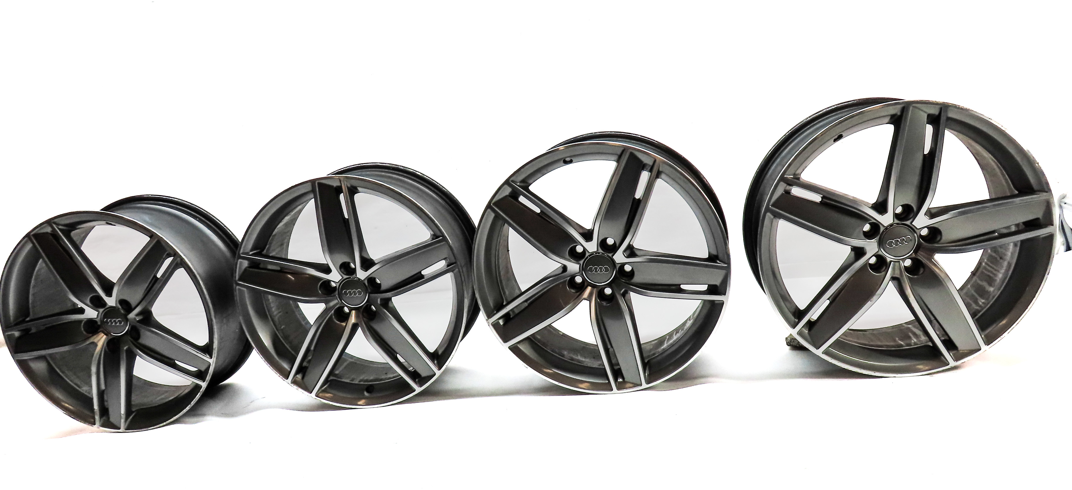 2013-2017 AUDI Q5 (B8 8R) 20x8.5 INCH SWEPT ARM 5-SPOKE ALUMINUM WHEEL RIM SET-4 — exact item pictured